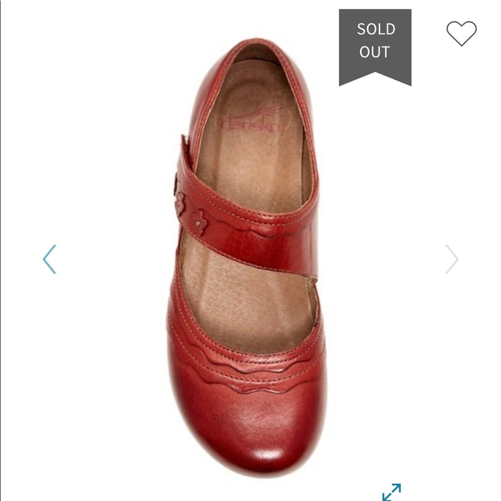Dansko Harlow Mary Janes in red leather